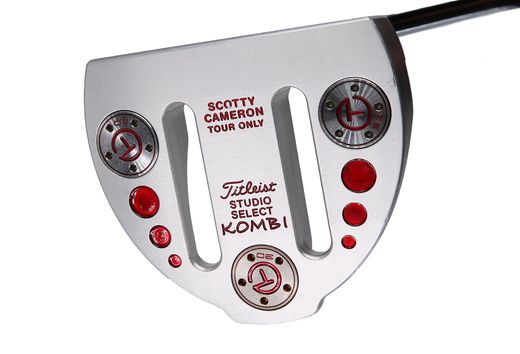 Putters de tour con diferentes ayudas de alineación como líneas superiores, flanges y puntos